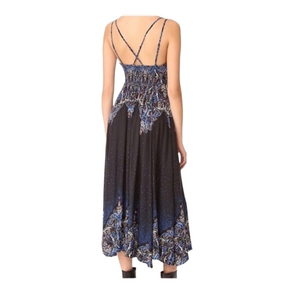 FREE PEOPLE Revolve Black Printed Button Front Sleeveless Maxi Dress Small - Picture 10 of 16